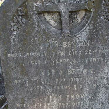 BROWN John 1828-1889 &amp; Maria 1833-1894