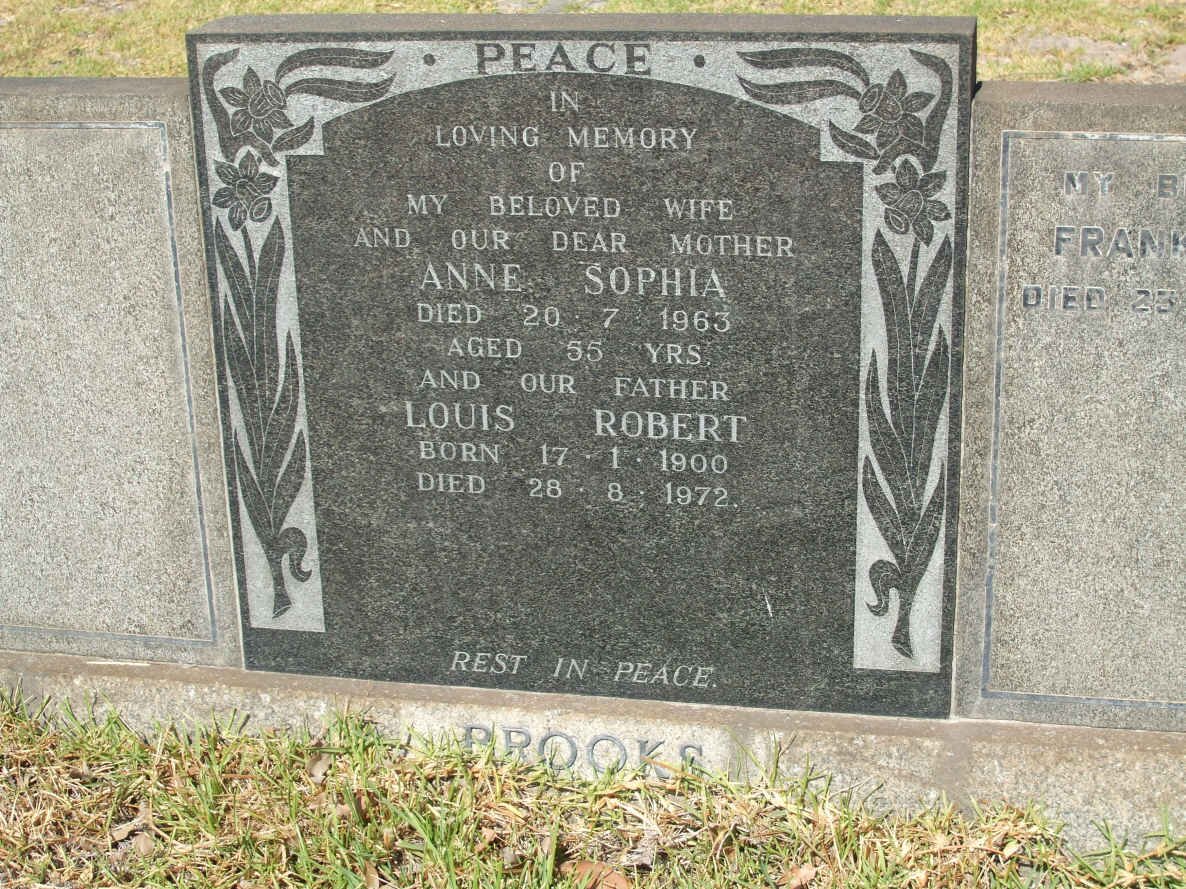 BROOKS Louis Robert 1900-1972 &amp; Anne Sophia  -1963