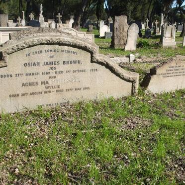 BROWN Josiah James 1869-1939 &amp; Agnes Martin WYLLIE 1876-1961 :: BROWN William Henry -1934