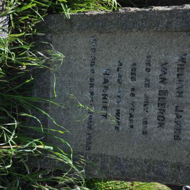 BLERCK William James, van -193? &amp; Harriet -1959