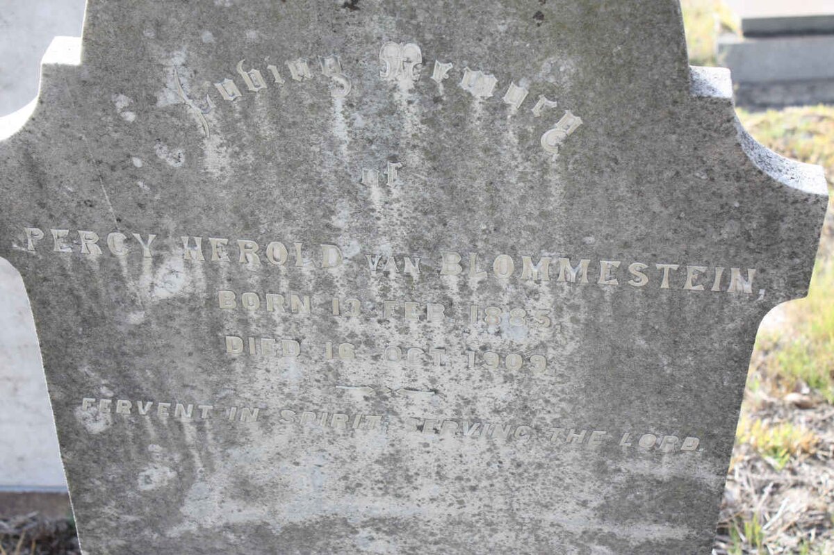 BLOMMENSTEIN Percy Herold, van 1885-1909