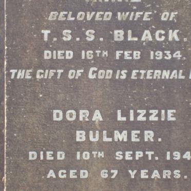 BLACK  ?  -1934 :: BULMER Dora Lizzie  -1940