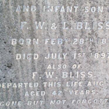 BLISS Cecil Frank 1897-1897 :: BLISS F.W. -1898
