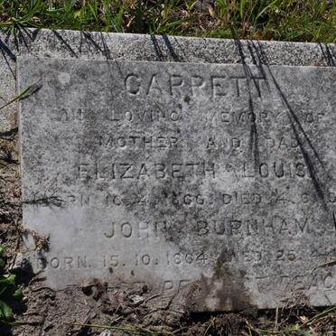 CARRETT John Burnham 1864-1932 &amp; Elizabeth Louisa 1866-1924