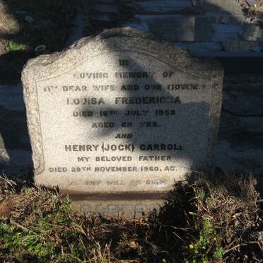 CARROLL Henry -1960 &amp; Louisa Frederica -1953
