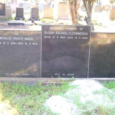 CLEENWERCK Susan Rachael 1883-1954 :: CLEENWERCK Nickolas Binos 1930-1973