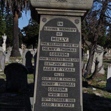 CORRUM Henry Thomas -1918 &amp; Milly -1916