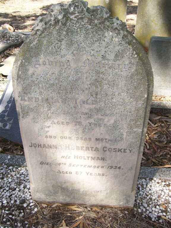 COSKEY Andreas Toll ?? - Johanna Huberta HOLTMAN -1934