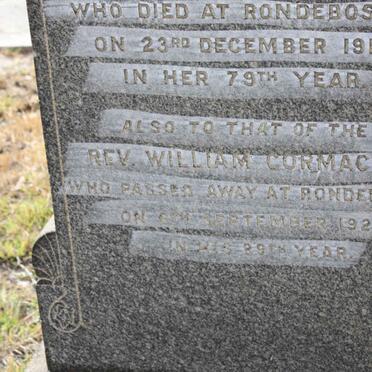 CORMACK William -1924 &amp; Anne BREBNER -1914 