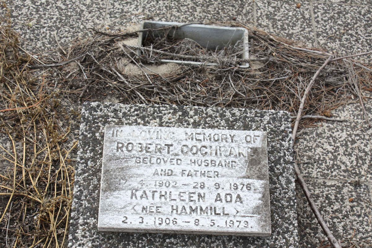 COCHRANE Robert 1902-1976 &amp; Kathleen Ada HAMMILL 1906-1973