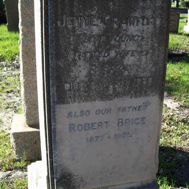CRAWFORD Jennie nee YOUNG -1938 :: BRICE Robert 1877-1951