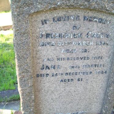 CREEK Frederick -1944 &amp; Jane MARTIN -1964