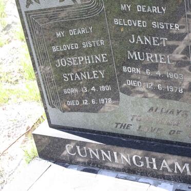 CUNNINGHAM Josephine Stanley 1901-1978 :: CUNNINGHAM Janet Muriel 1903-1978