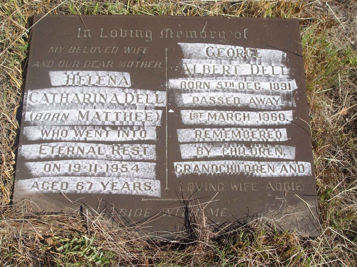 DELL George Albert 1891-1960 &amp; Helena Catharina MATTHEE -1954