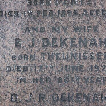 DEKENAH E.J. nee THEUNISSEN -1923
