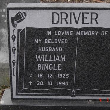 DRIVER William Bingle 1925-1990