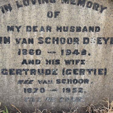 DREYER John van Schoor 1860-1948 &amp; Gertrude VAN SCHOOR 1870-1952