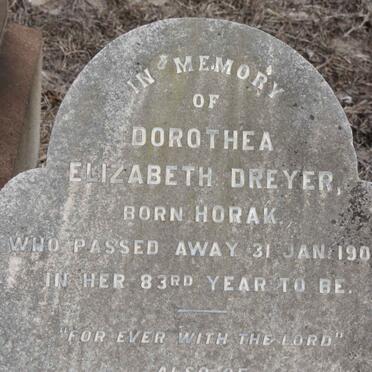 DREYER Thos. Fred. -1906 &amp; Dorothea Elizabeth HORAK -1903 