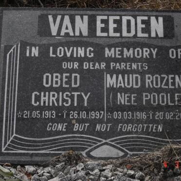 EEDEN Obed Christy, van 1913-1997 &amp; Maud Rozena POOLE 1916-2003