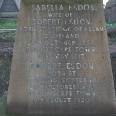 ESDON Robert 1850-1920 &amp; Isabella 1858-1917