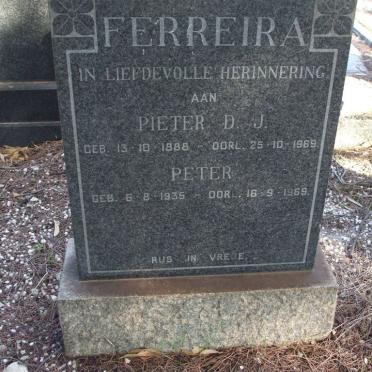 FERREIRA Pieter D.J. 1888-1969, FERREIRA Peter 1935-1969