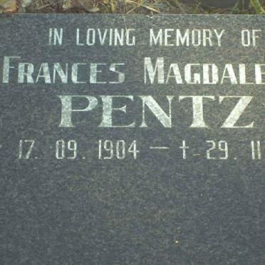 PENTZ Frances Magdalene 1904-1997