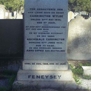 FENEYSEY Carrington Wylde -1935 :: FENEYSEY Archibald Carrington -1950 &amp; Anna Sophia NEETHLING -1968