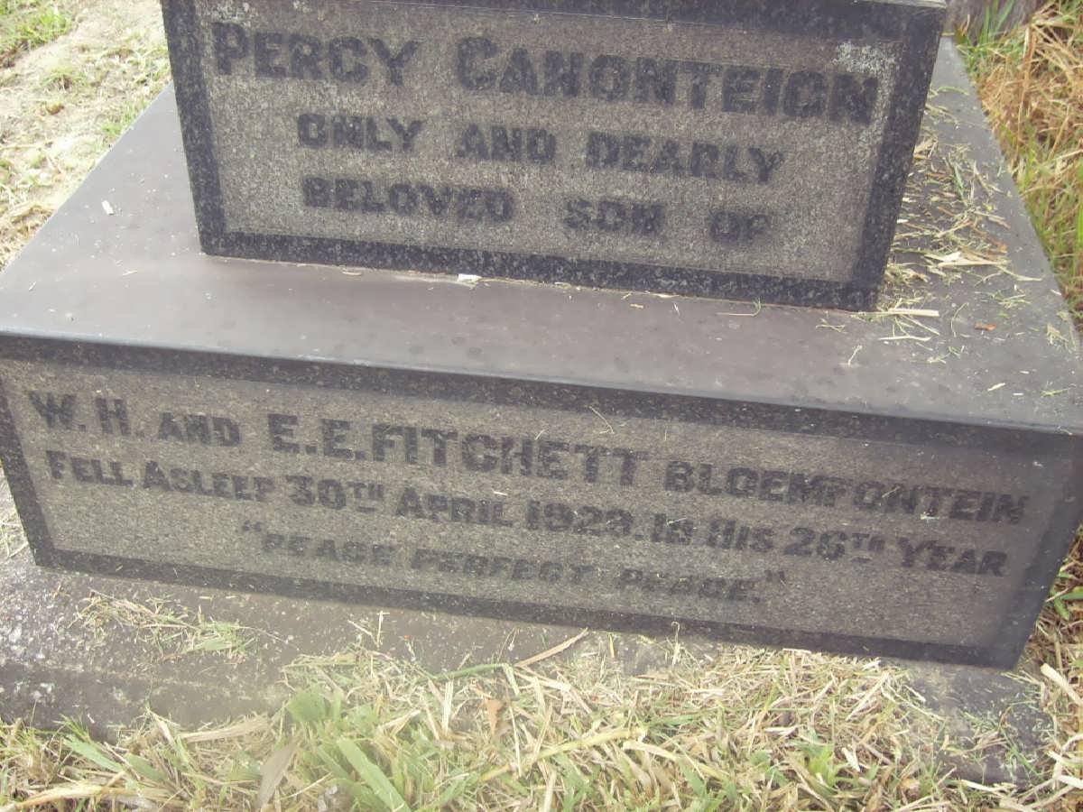 FITCHETT Percy Canonteign -1928