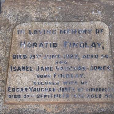 FINDLAY Horatio -1923 :: VAUGHAN-JONES Isabel Jane nee FINDLAY -1926