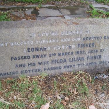 FISHER Leonard Harper -1952 &amp; Hilda Lilian -1961