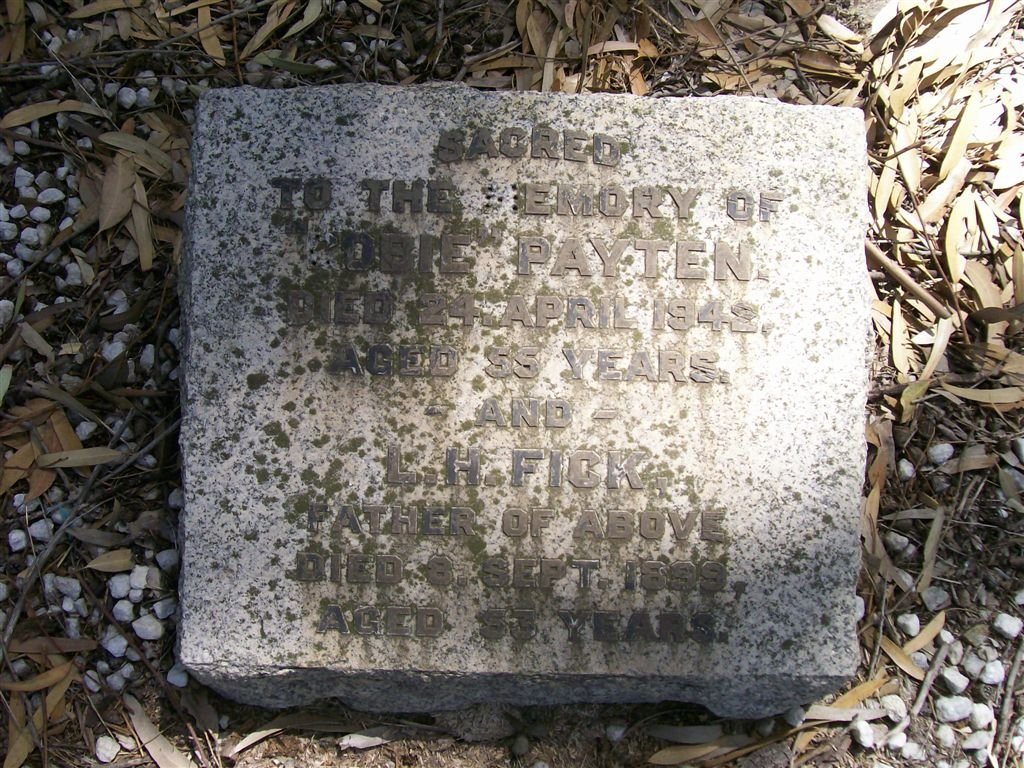 FICK L.H. -1899 ::  PAYTEN Cobie -1942