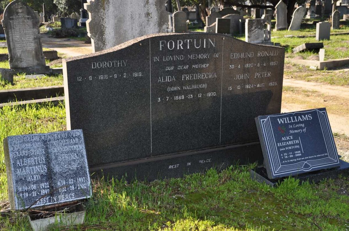 FORTUIN Alida Fredrecka nee WALBRUGH 1889-1970