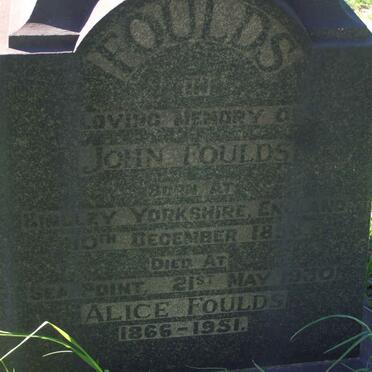 FOULDS John 1856-1930 &amp; Alice 1866-1951