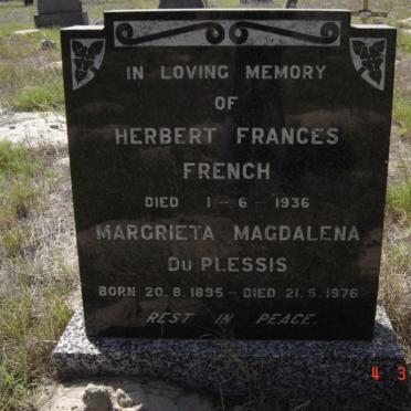 FRENCH Herbert Frances -1936 :: DU PLESSIS Margrieta Magdalena 1895-1976