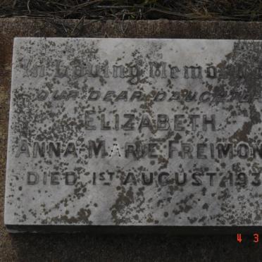 FREIMOND Elizabeth Anna Marie -1932