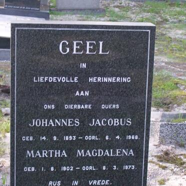 GEEL Johannes Jacobus 1893-1968 &amp; Martha Magdalena 1902-1973
