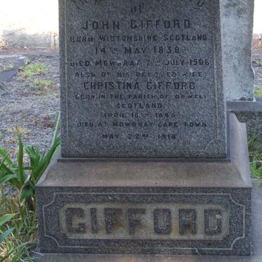GIFFORD John 1838-1906 &amp; Christina 1845-1918