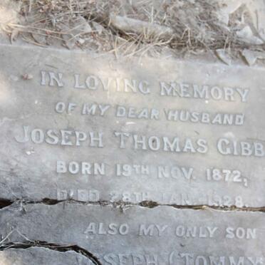GIBBS Joseph Thomas 1872-1928