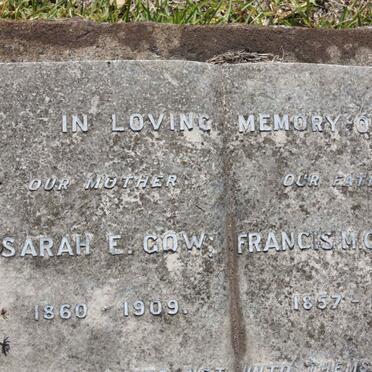 GOW Francis M. 1857-1931 &amp; Sarah E. 1860-1909