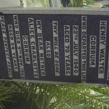 GORRUM Henry Walter -1940 &amp; Alice Charlotte -1953