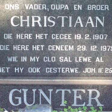 GUNTER Christiaan 1907-1975