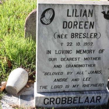 GROBBELAAR Lilian Doreen nee BRESLER -1992