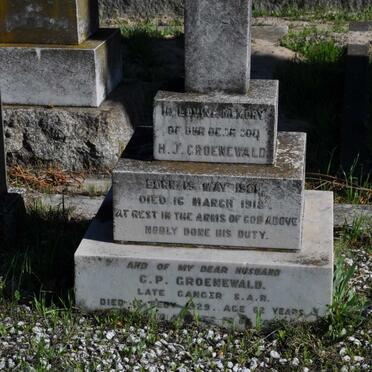 GROENEWALD C.P. -1929 :: GROENEWALD H.J. 1901-1918