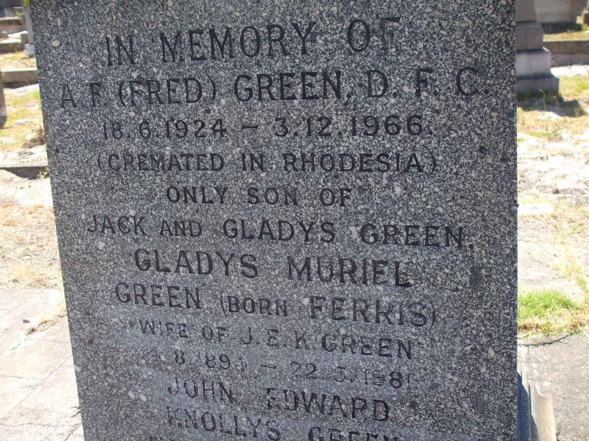 GREEN A.F. 1924-1966 :: GREEN Gladys Muriel nee FERRIS 1891-1981