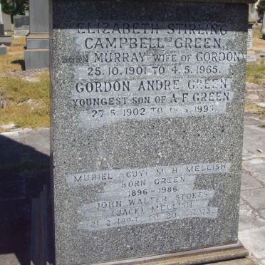 GREEN Gordon Andre 1902-1995 &amp; Elizabeth Stirling Campbell MURRAY 1901-1965