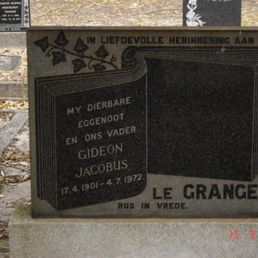 GRANGE  Gideon Jacobus, le 1901-1972