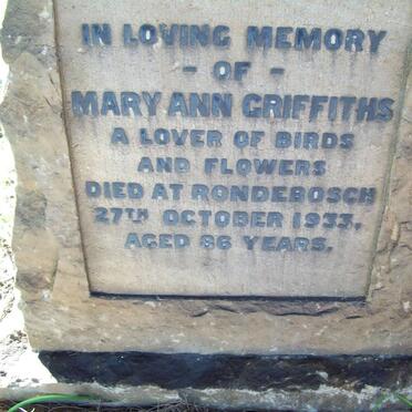 GRIFFITHS Mary Ann -1933