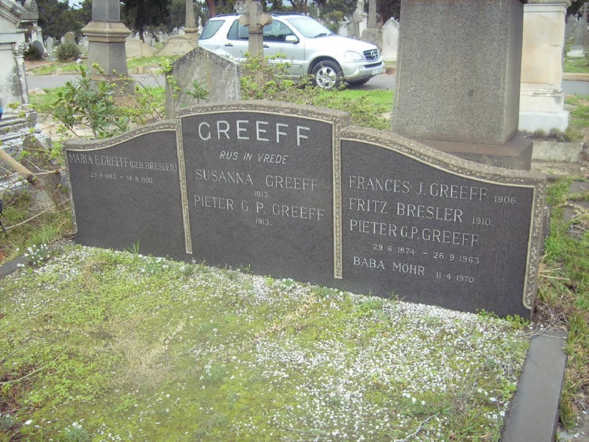 GREEFF Pieter G.P. -1913 &amp; Susanna -1913