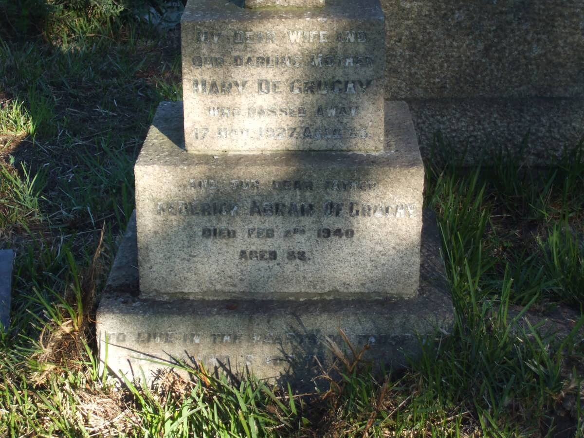 GRUCHY Frederick Abram, de -1940 &amp; Mary -1927