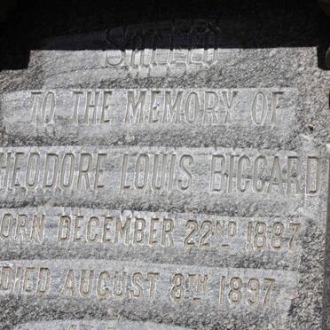 BICCARD Theodore Louis 1887-1897